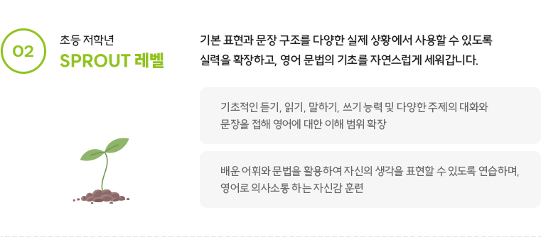 초등 저학년, SPROUT 레벨